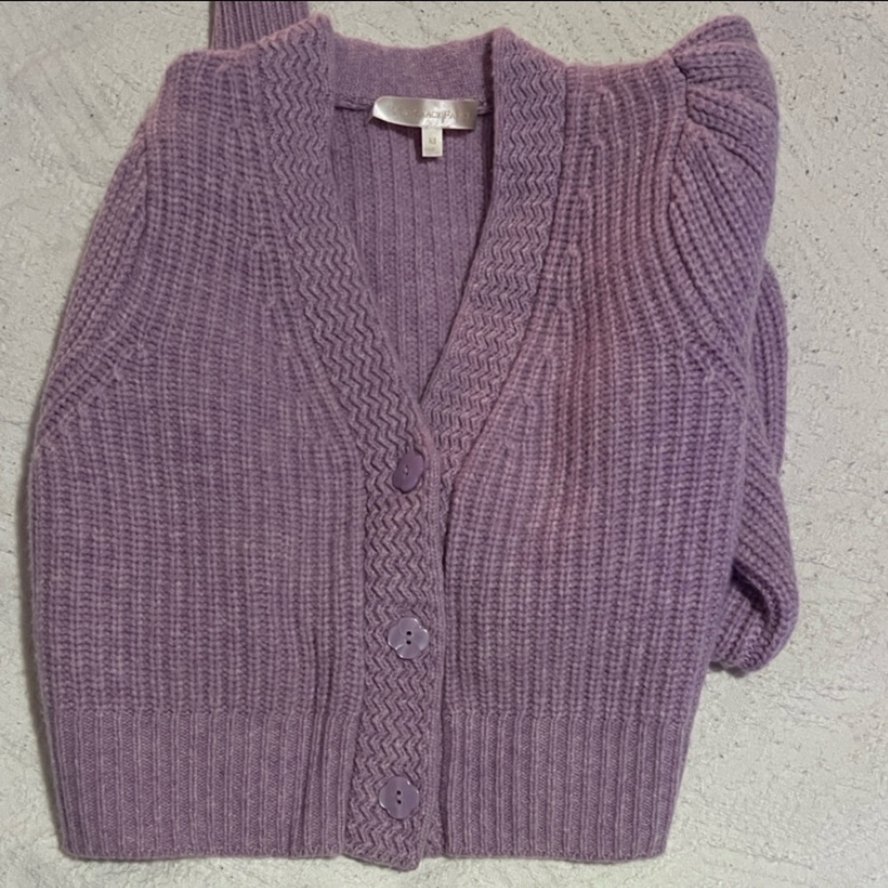LoveShackFancy Lavender Cardigan Sweater - Picture 5 of 7